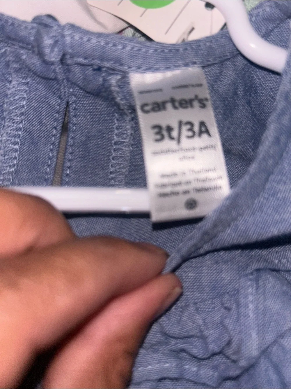 🌼2 for $5🌼 Carter's Blue Chambray Ruffle Long-Sleeve Top